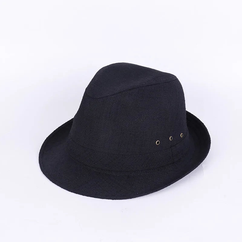 Men's fedora hat in suit material or linen available in sizes 57cm to 60cm circumference