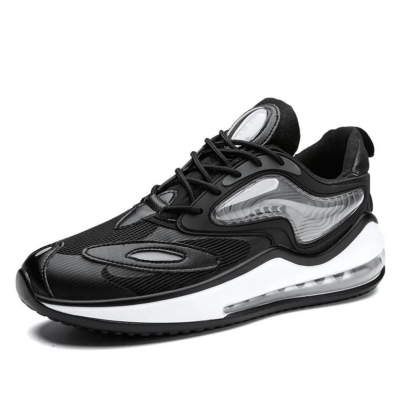 Men's height-increasing casual shoes with air cushion sole in Space Black and Space White colours.