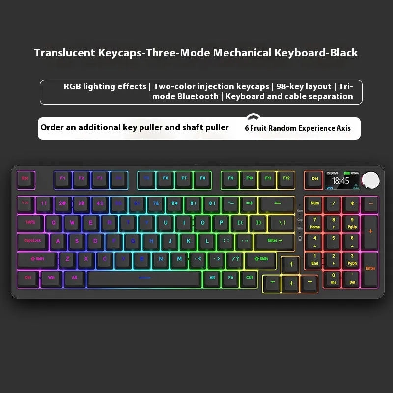 98-key wireless Bluetooth mechanical keyboard with multiple colour theme options