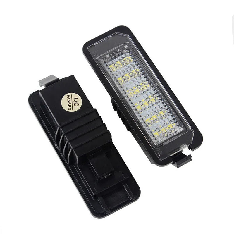 Two Volkswagen LED license plate light bulbs with built-in CANBUS for Golf, Polo, Phaeton models