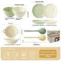Seven-piece solid colour ceramic tableware set in a gift box, modern simple style.