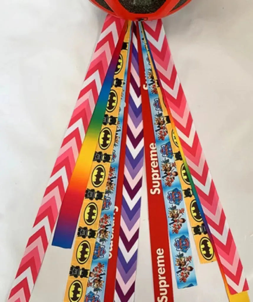 Children's helmet decorative streamer accessory in multiple colour choices for roller skating and biking