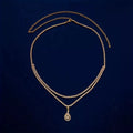 Gold and silver waist chain with water drop pendant and rhinestone decoration for women