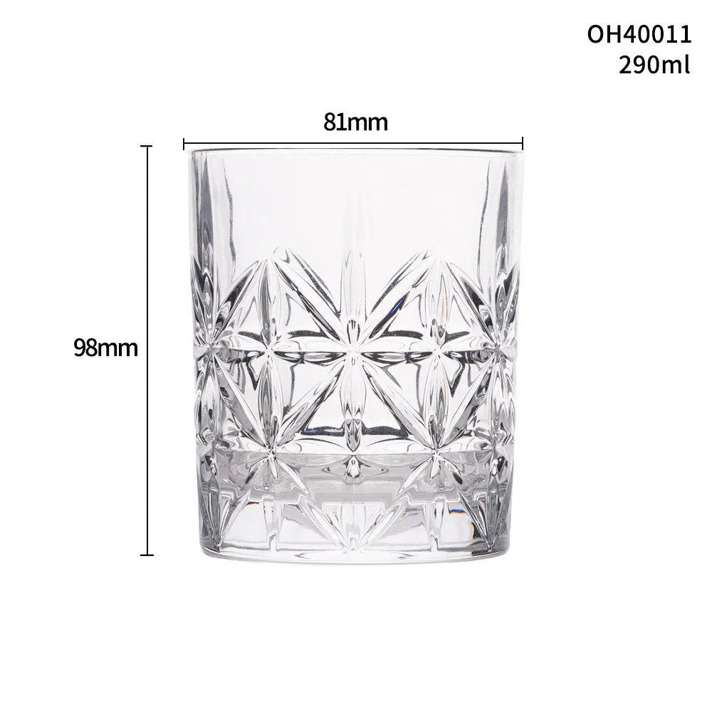 Crystal whiskey shot glass with thick bottom in one of ten colour style options