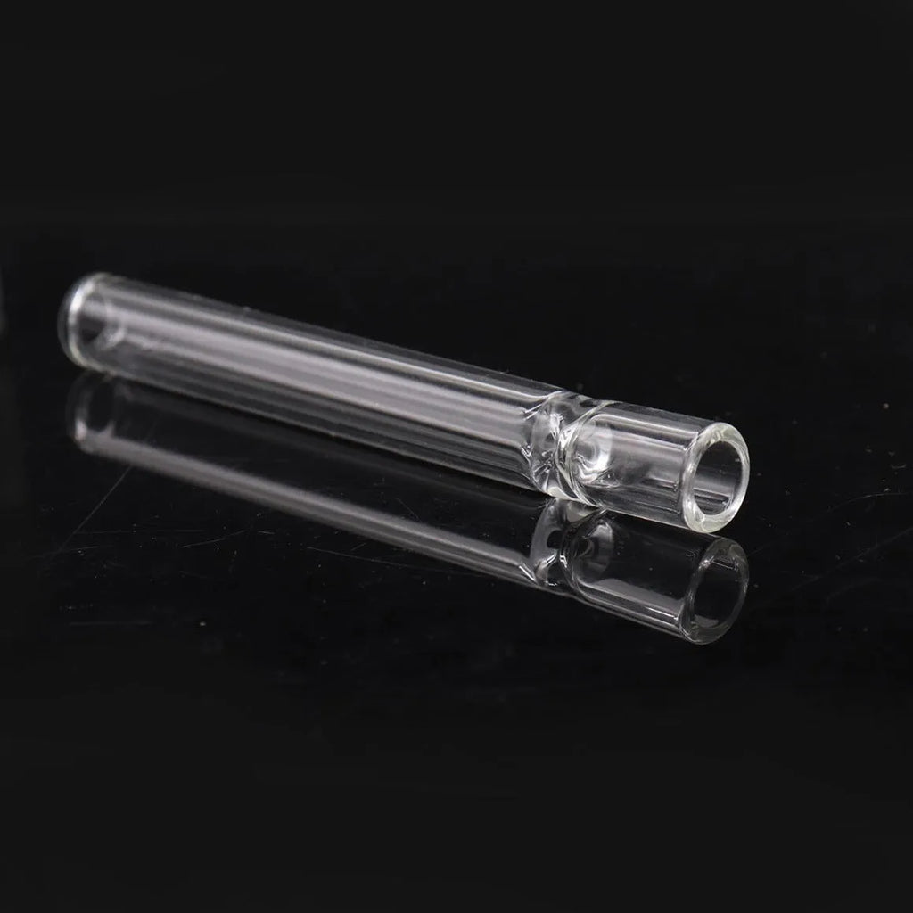 Transparent telescopic glass smoking pipe with colour mixing pink design and straight suction nozzle
