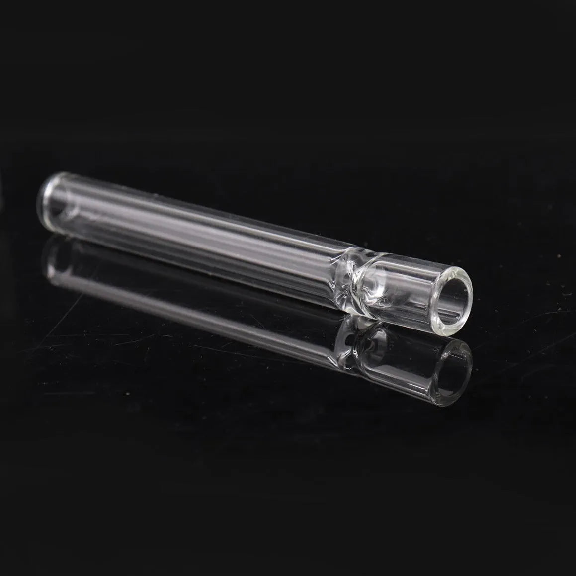 Transparent telescopic glass smoking pipe with colour mixing pink design and straight suction nozzle