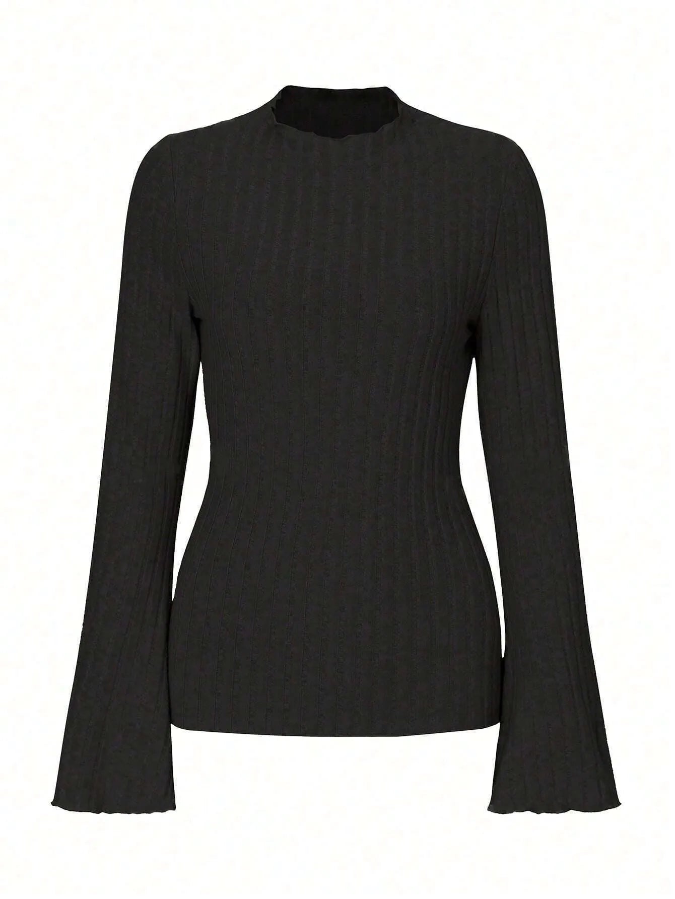 Men's long sleeve polyester top with lantern sleeves and sunken stripe pattern in slim fit