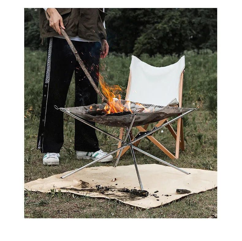 Stainless steel barbecue grill set with included grill net in silver colour