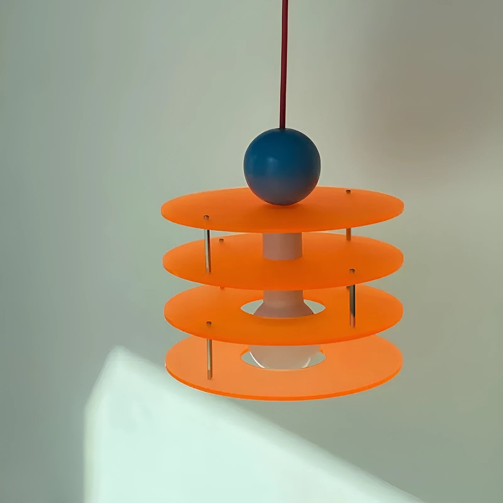 PH5 chandelier in frosted white, blue or orange for restaurant lighting with 110-240V voltage compatibility