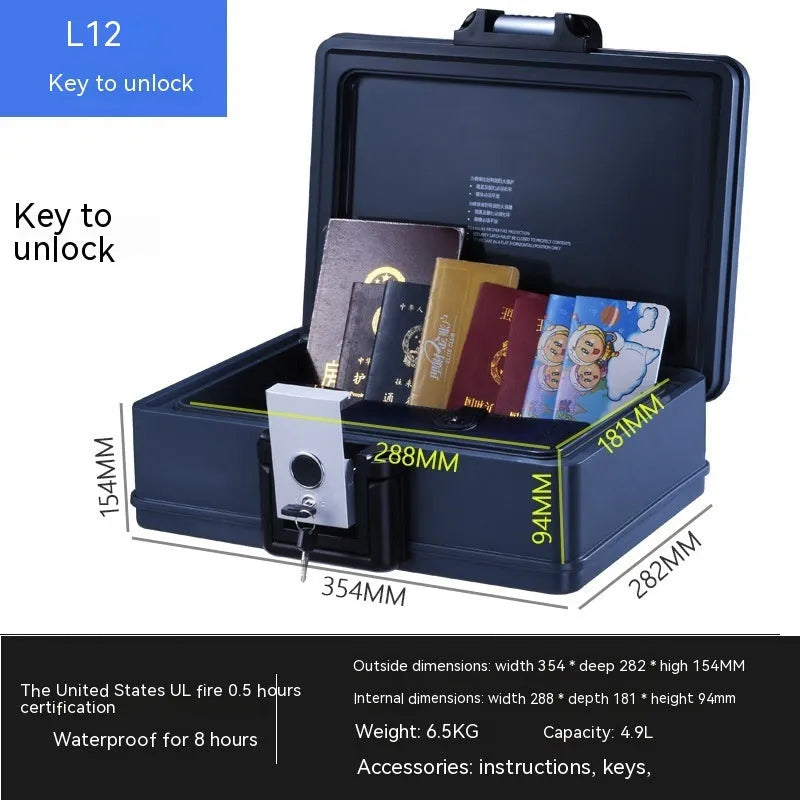 L12 portable mechanical combination lock safe with youjingang construction for document and valuables storage