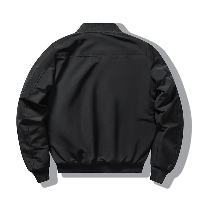 Men's slim-fit retro motorcycle coat with stand collar and embroidery in four colour options