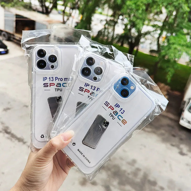 Transparent TPU shockproof phone case for Apple iPhone in Space Shell colour