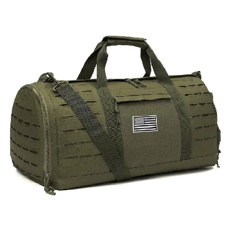 Men's waterproof Oxford cloth sports handbag with air pillow shoulder strap in khaki colour