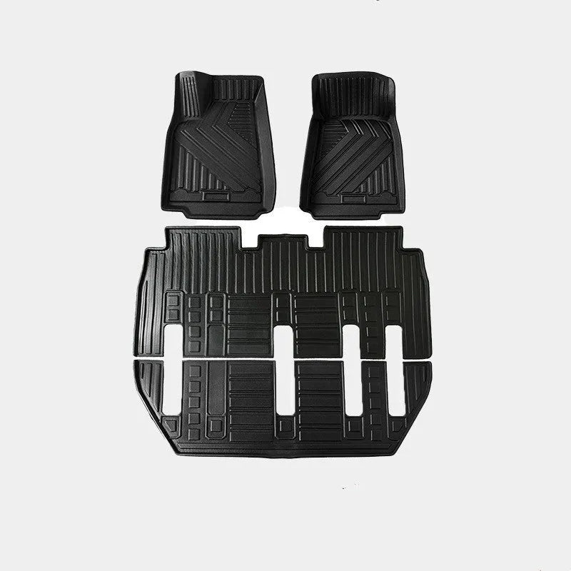 Tesla Model X waterproof TPE rubber floor mats and trunk liner set for vehicle interior protection