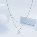 S925 sterling silver double-layer necklace with pearl chain in silver tone