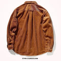 Long sleeve corduroy shirt in loose Japanese Hong Kong streetwear cardigan style