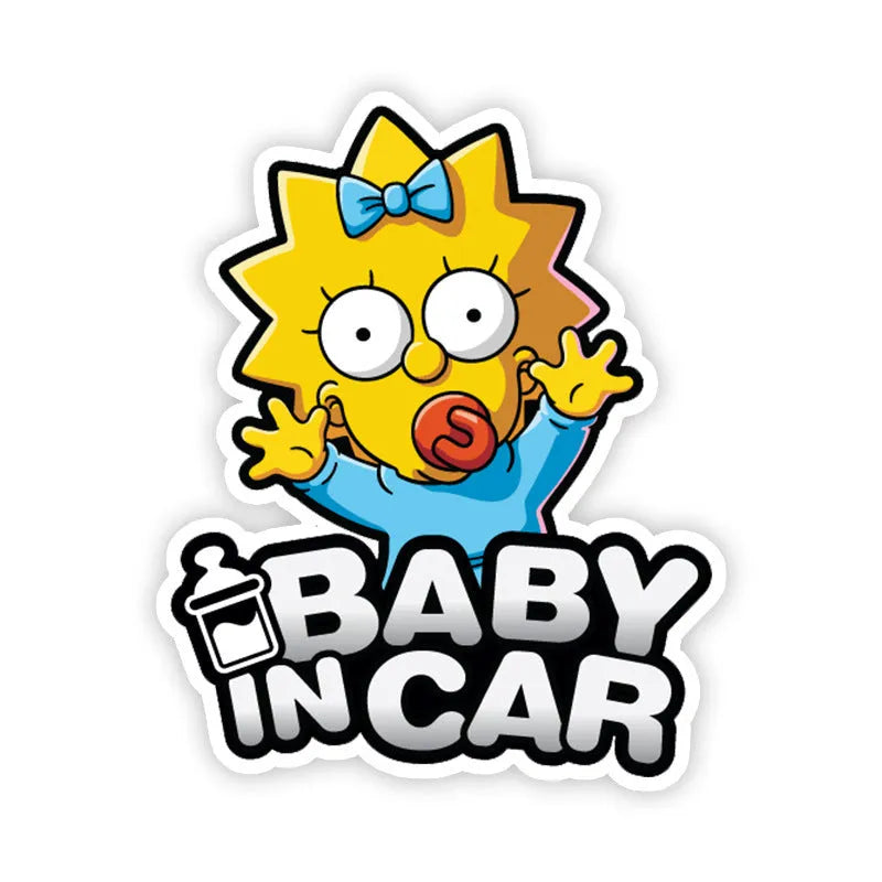 Baby on board reflective car bumper sticker with PET material in ten different baby designs