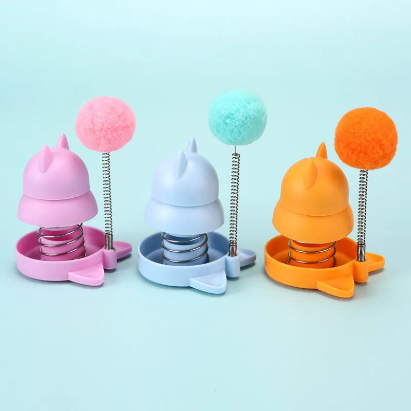 Lucky Cat mint ball grooming toy for cats in blue, orange or pink colours