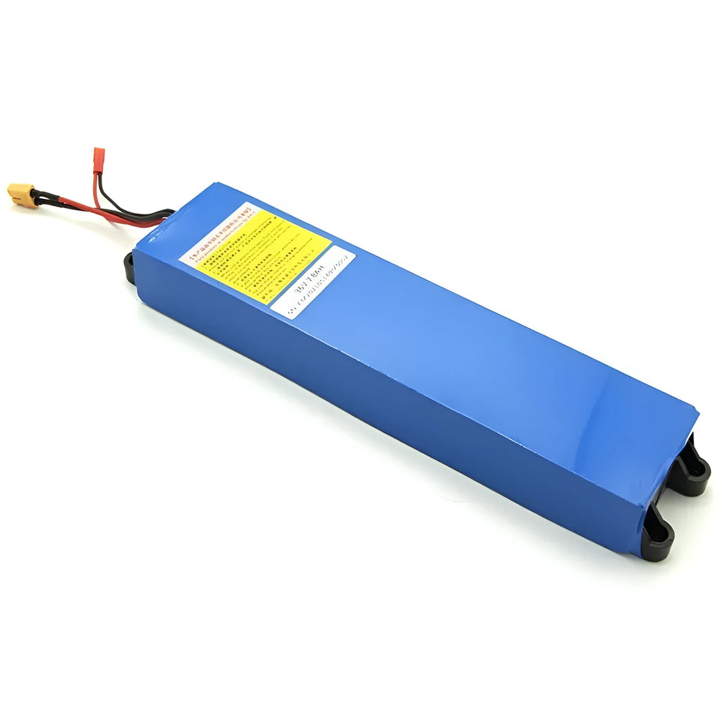36V lithium-ion battery pack for electric scooter replacement with capacity options shown.