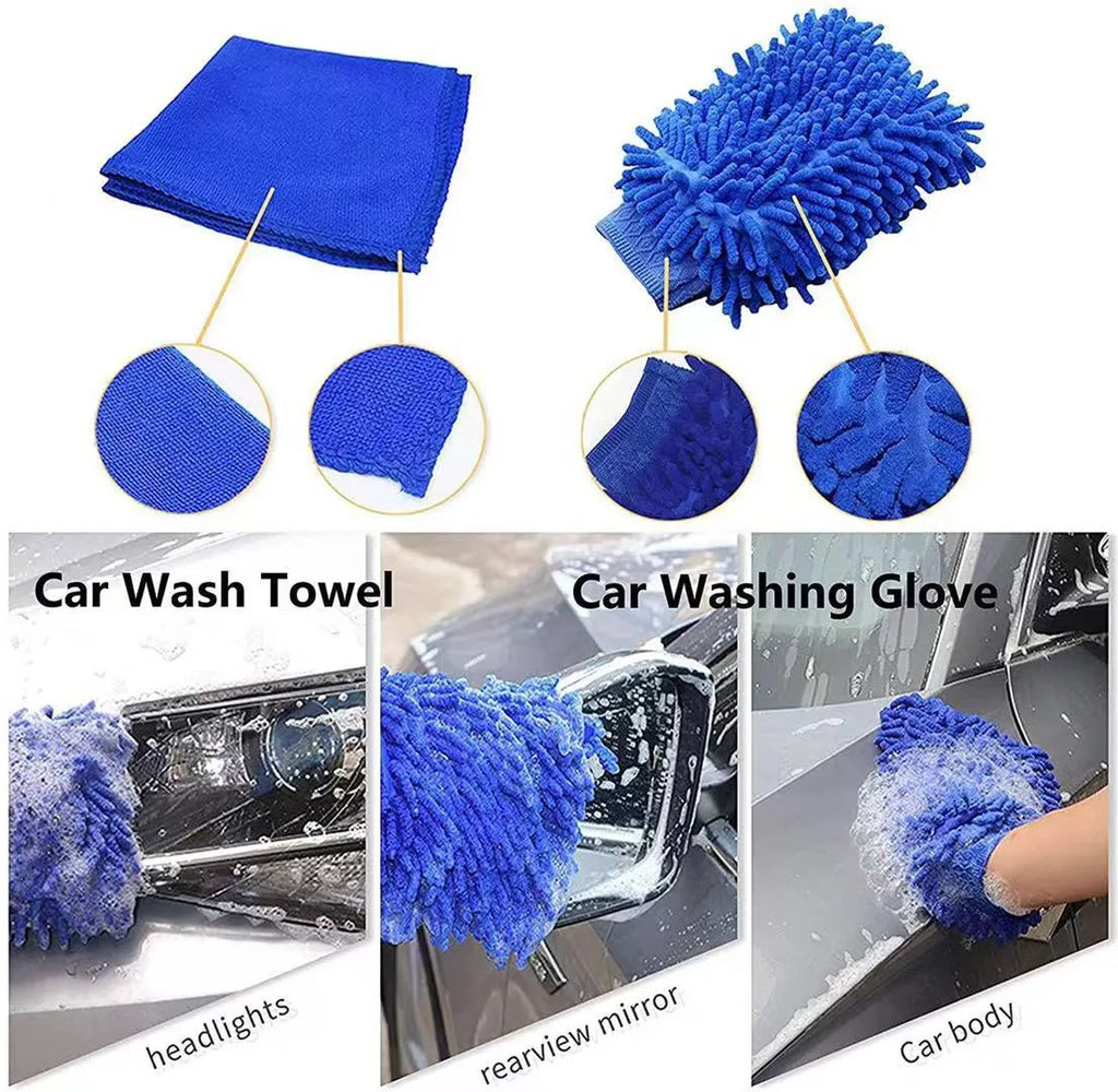 26-piece automotive cleaning brush kit with tyre brush and interior tools