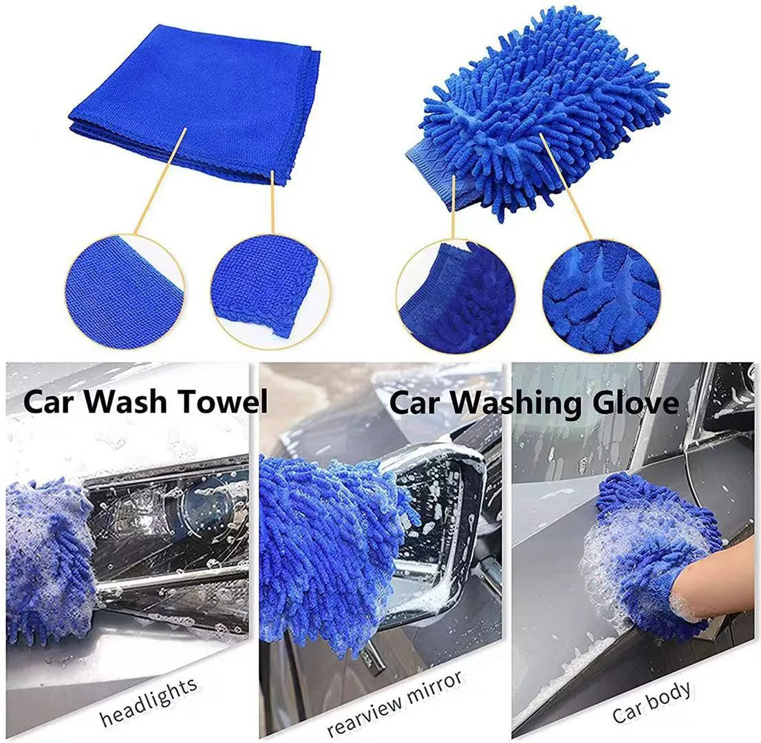 26-piece automotive cleaning brush kit with tyre brush and interior tools
