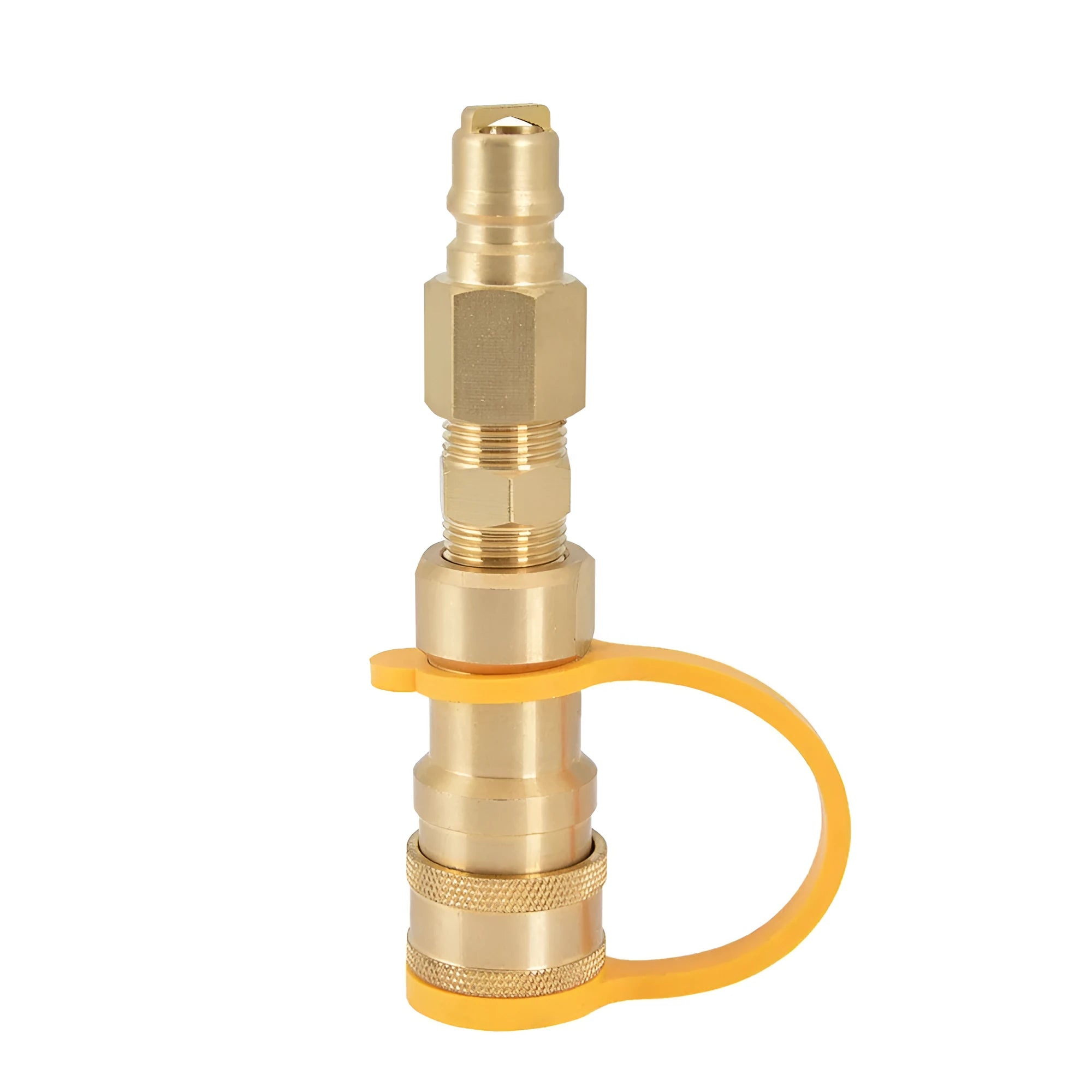 Brass gas charging connector with 3/8 inch American standard thread for propane tank connections