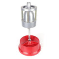 Portable hub wheel balancer with aluminium head and bull's eye level on enamel base