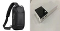 Black customised 20000mAh portable power bank with charging cable