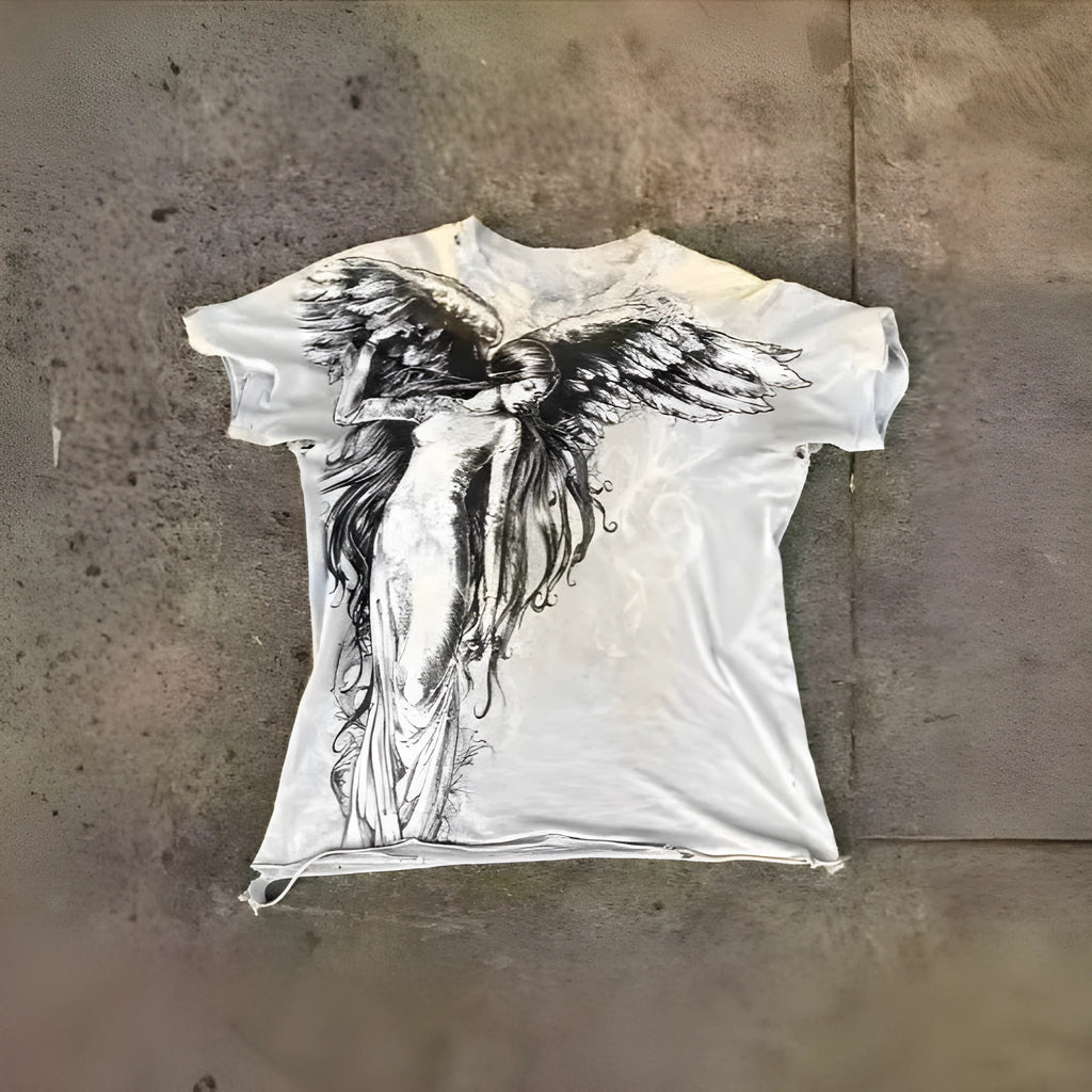 Men's Gothic cartoon print short sleeve t-shirt in colour HQ929.