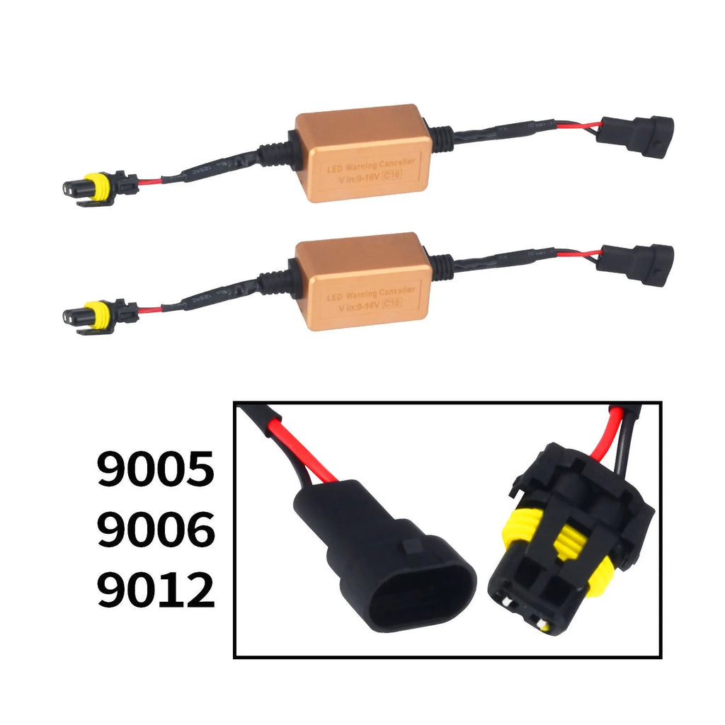 Black alloy Canbus decoder for H4 H7 H11 LED headlights with plug connectors