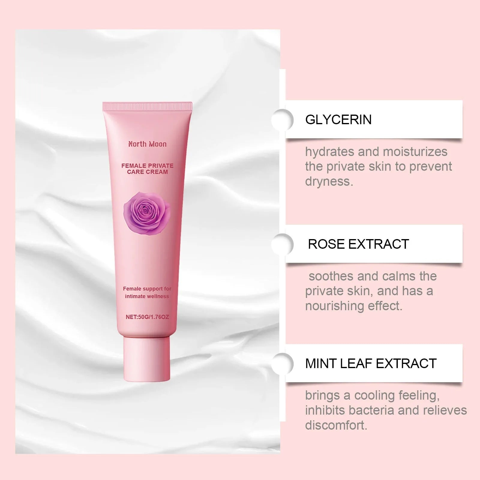 Gentle Care moisturising cream 50g tube for dry and tender skin with glycerol and botanical extracts