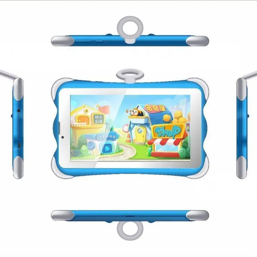 7-inch children's learning tablet in cartoon colours with stand and 3G calling