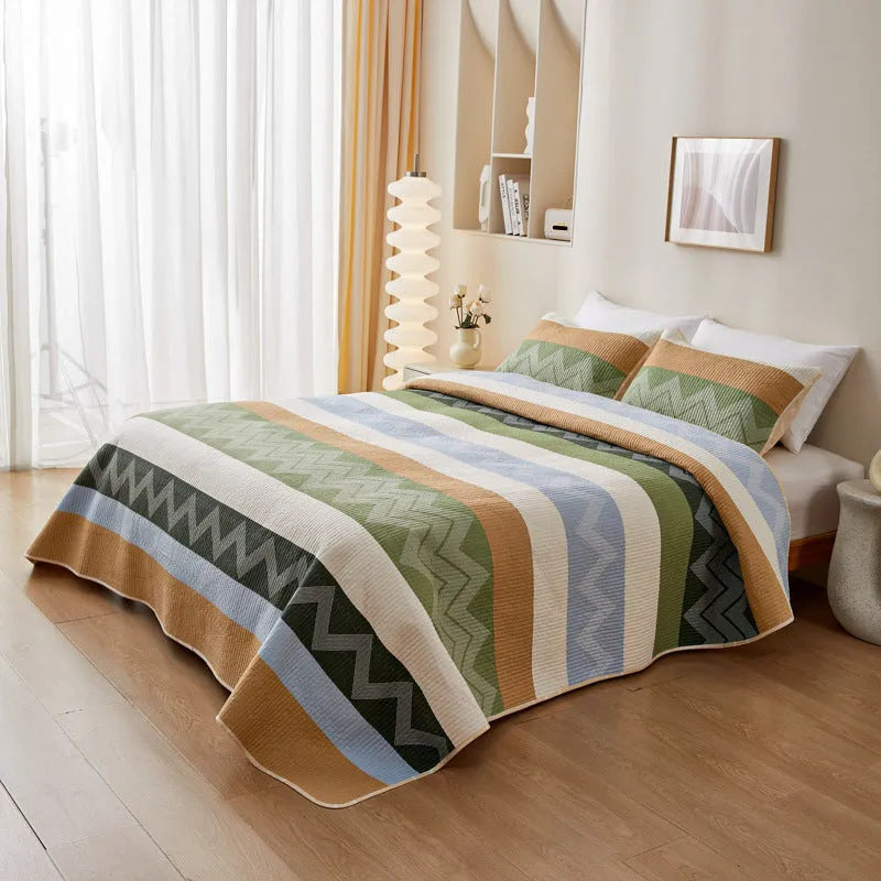 Pure cotton printed bed sheet set in bedspread style for a 2.2 metre bed.