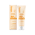 Clear zinc oxide sunscreen tube with 80g size containing chamomile and aloe extracts