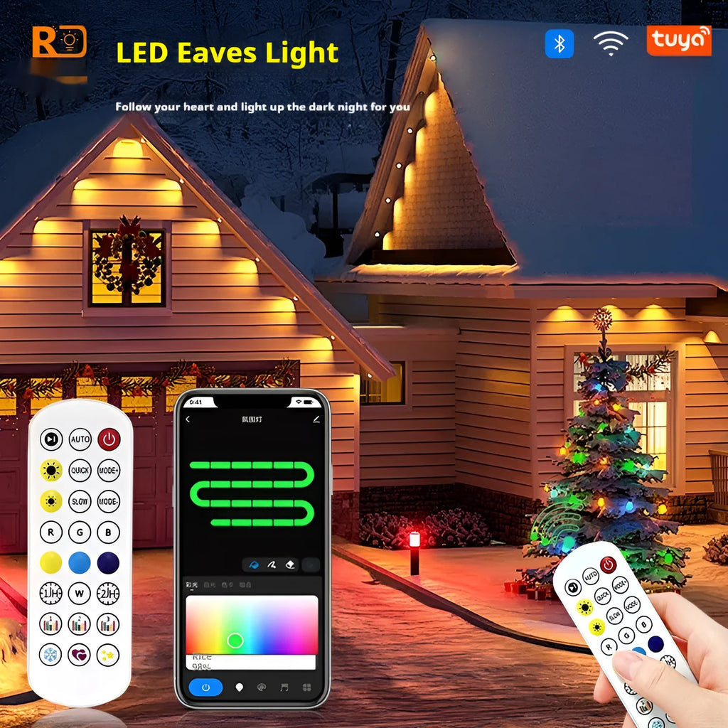 Outdoor planetary design eaves lighting string with remote control for colour changing effects