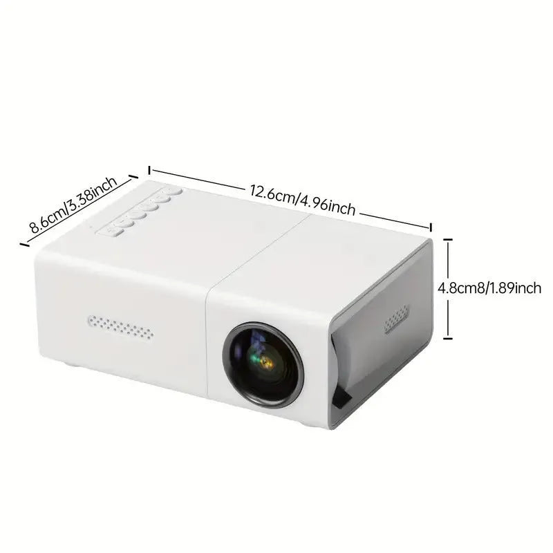 M100 mini LED portable digital projector in black or white with remote control and cables