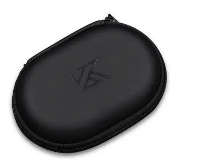 Black oval leather earphone storage bag with carry handle for EDX PRO and ZEX PRO headphones