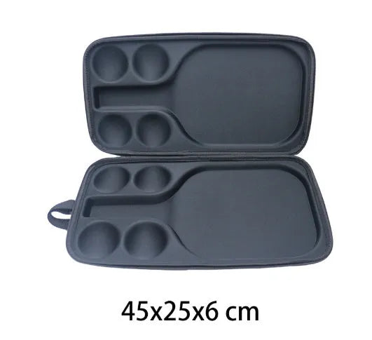 Black EVA pickleball racket storage bag with dual shoulder straps
