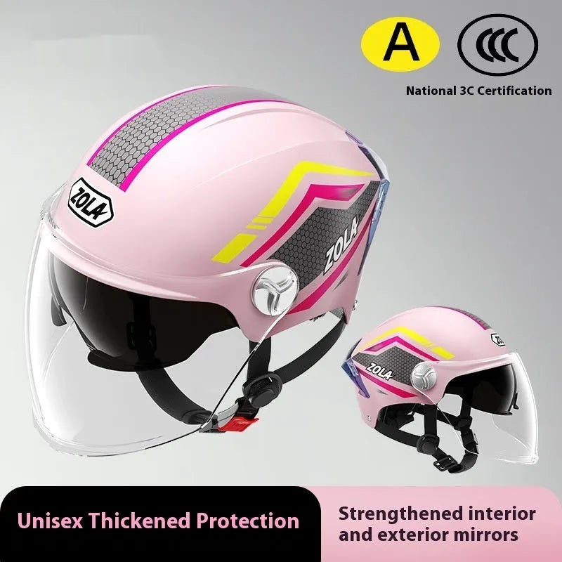 Children's 3C-certified motorcycle half helmet in various colour options with mirror finishes