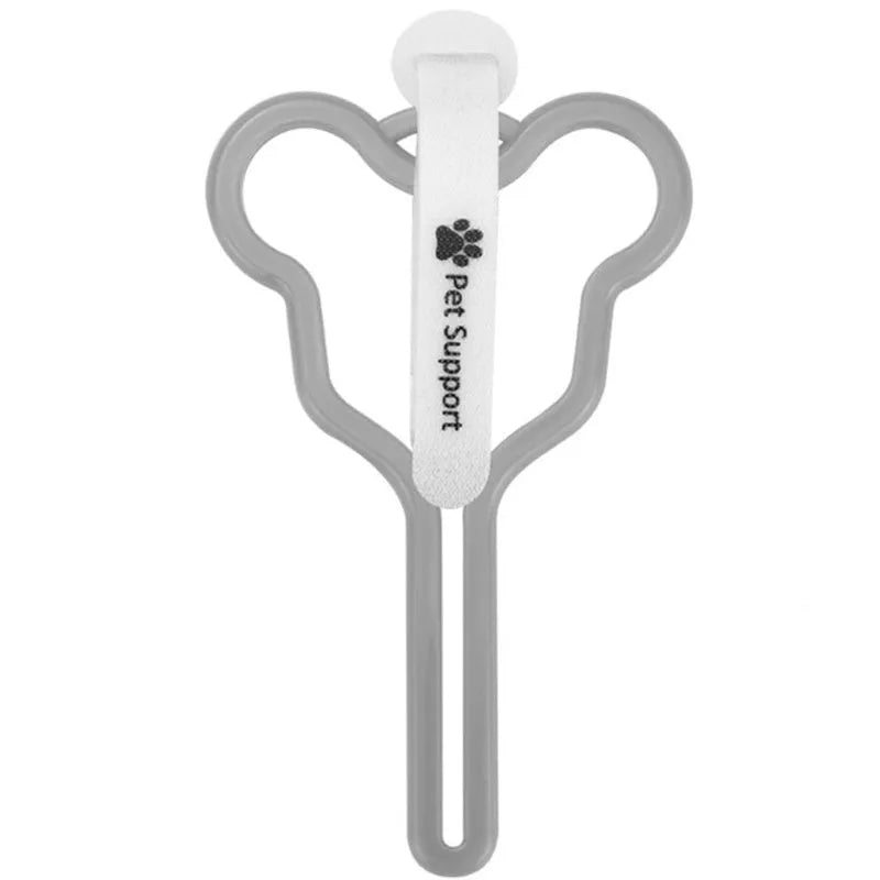 Dog waste bag holder with fixed clip and Velcro attachment for hands-free dog walking