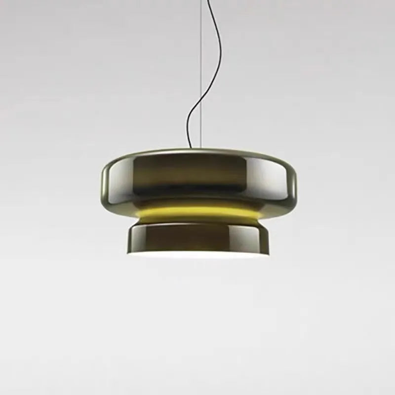 Modern simple style glass chandelier with milky white, purple, green, and brown light colours