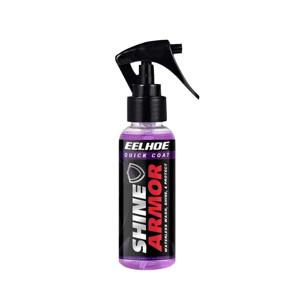 Purple car coating spray bottle in 30ml and 100ml sizes for hand application on automobile paint