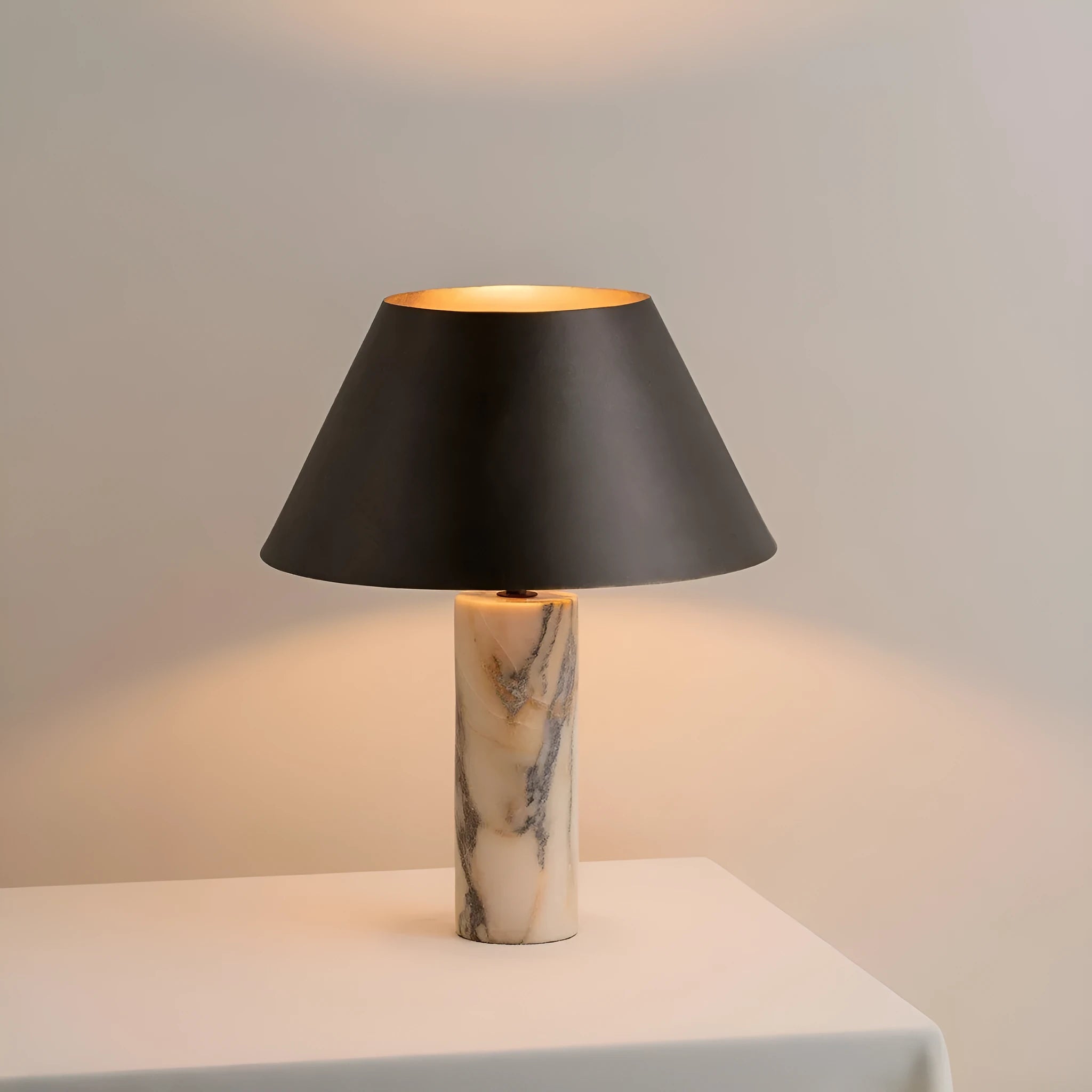 Black modern simplicity marble table lamp with choice of EU or US power plugs