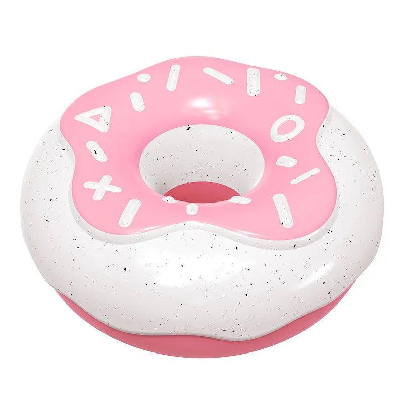 Donut shaped TPR dog toy in pink yellow or chocolate for molar teeth cleaning with sound