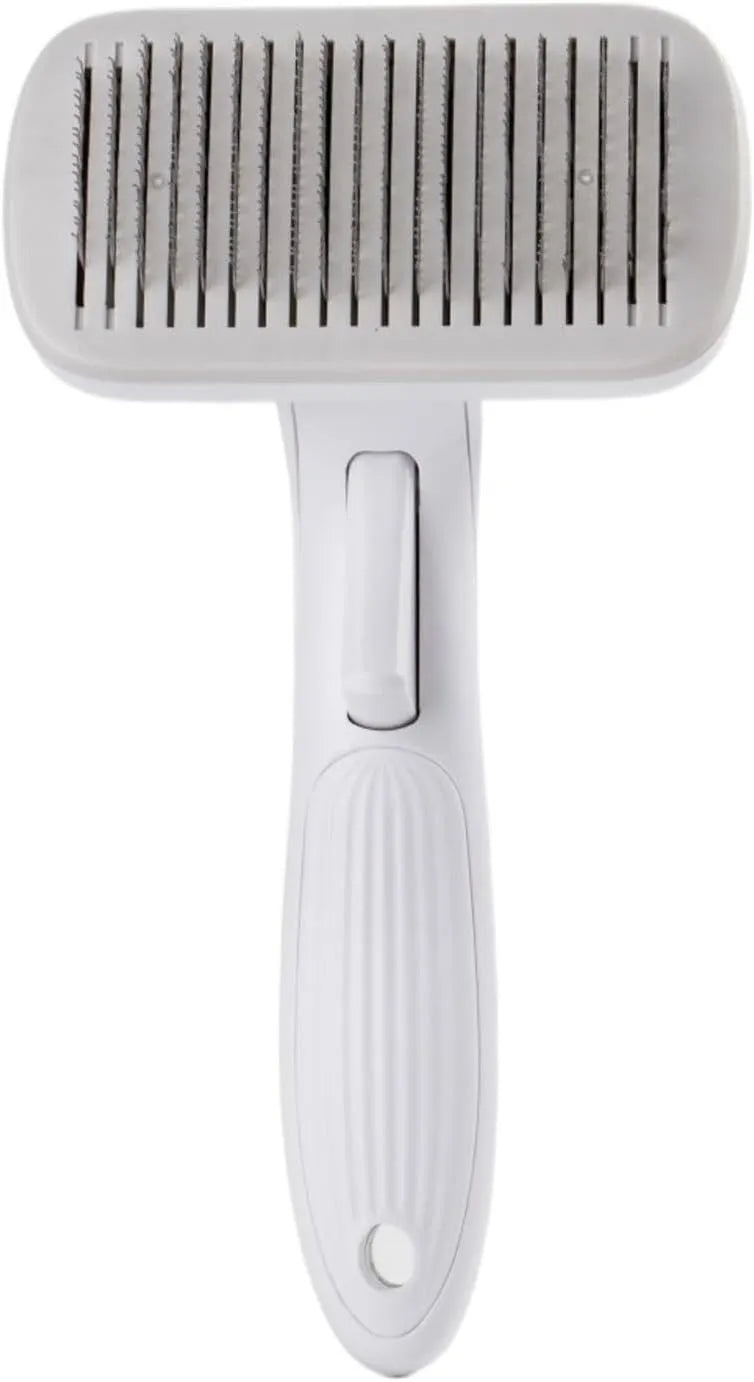 Automatic pet grooming comb with hair removal needles in blue, grey, green or pink
