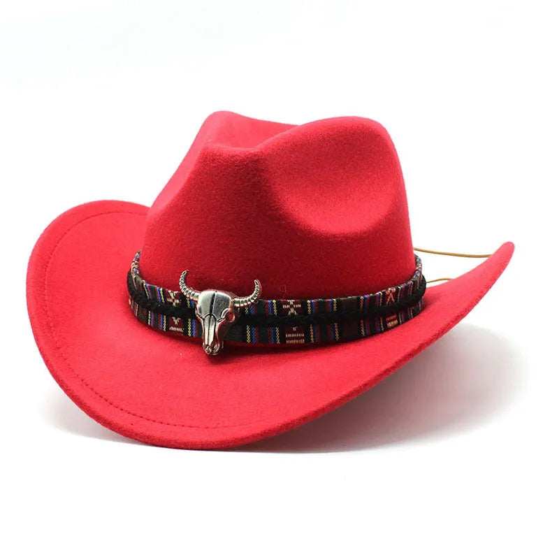 Western cowboy hat with bell crown in multiple colour options on a neutral background.