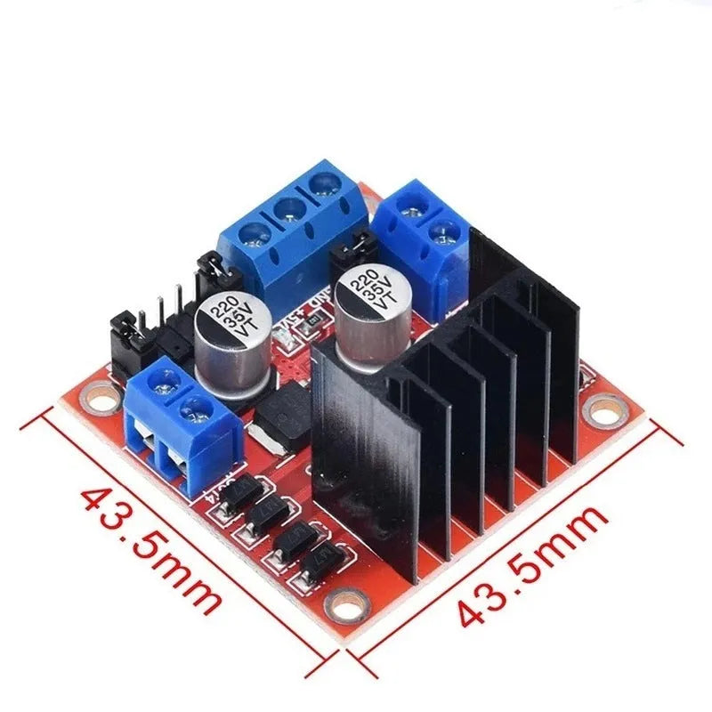 L298N motor driver control board module for DC and stepper motor control in robotics projects