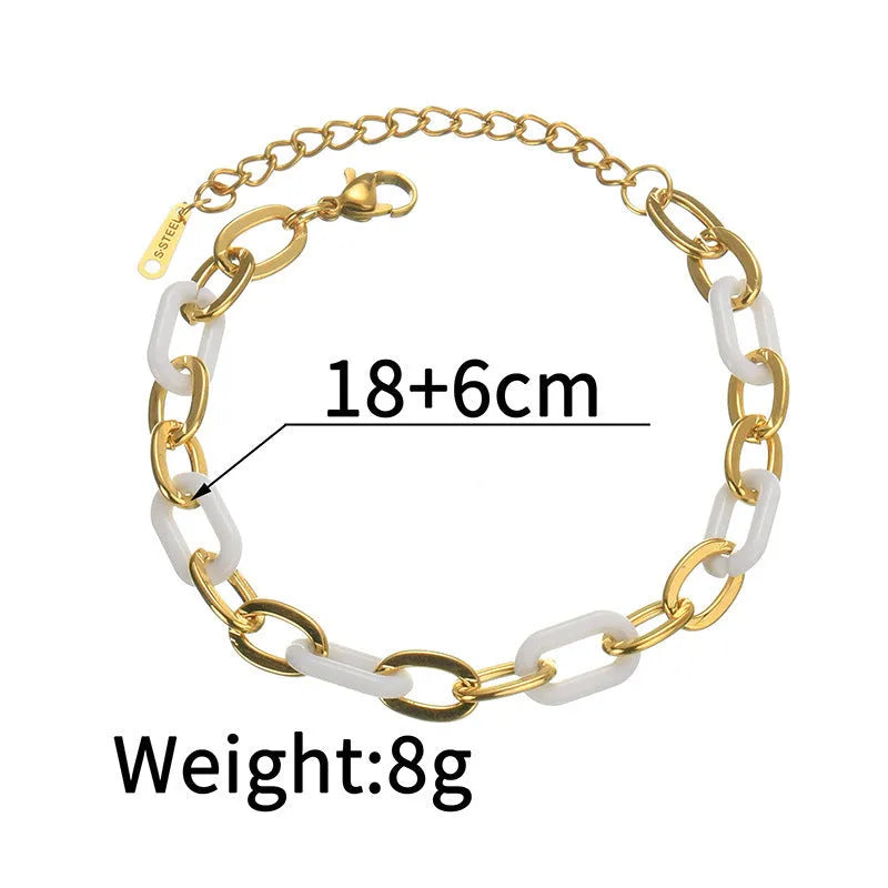 Women's stainless steel resin bracelet with double-layered loving heart design