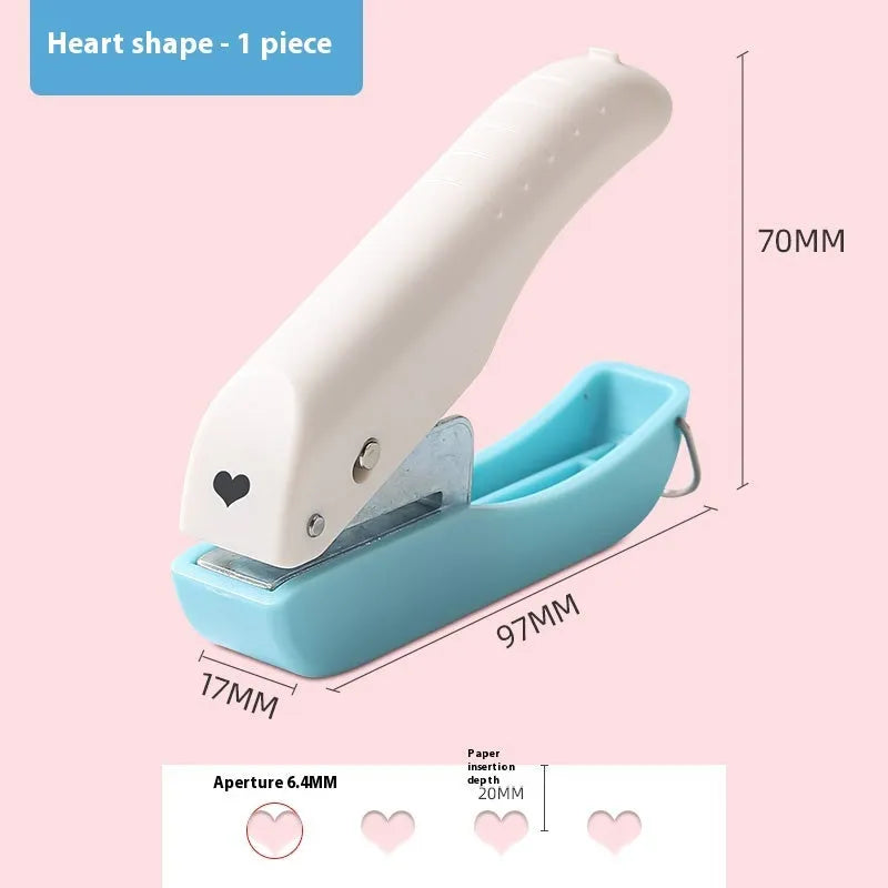 Small manual punching machine for creating Love, Round 4mm, Round 6mm, and Star embossed patterns