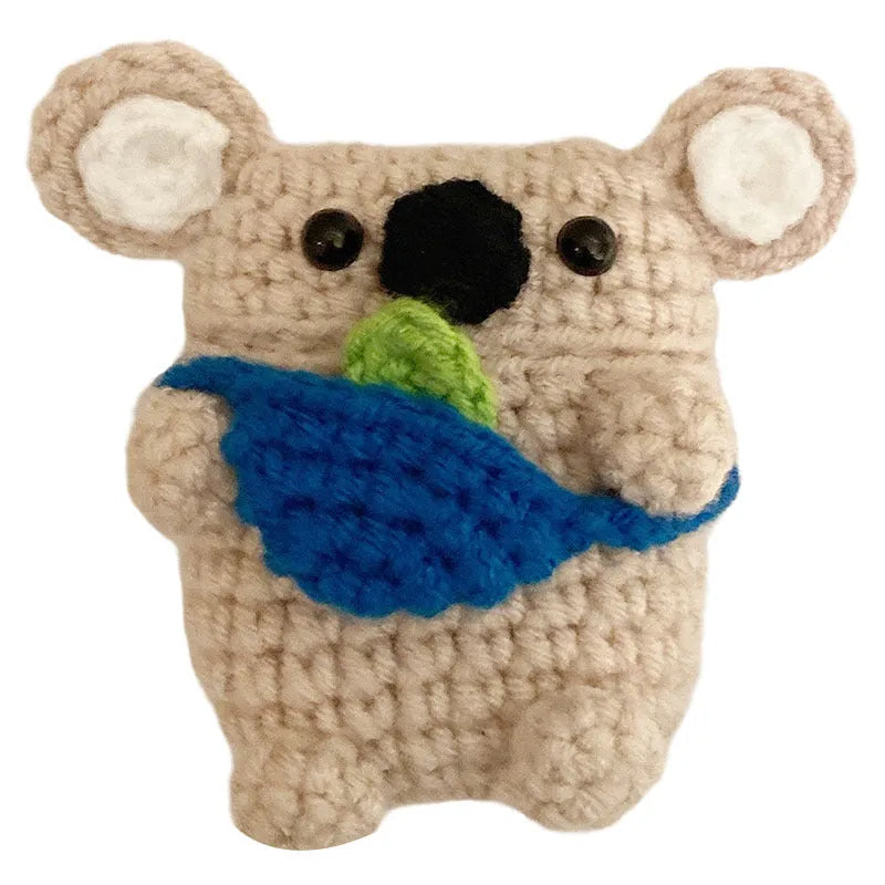 Hand-knitted koala bear backpack design AirPods case cover for 1st/2nd gen, 3rd gen, or Pro models